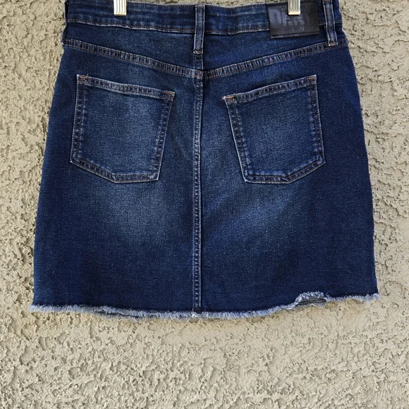 DKNY Dark Denim Mini Skirt - Picture 6 of 8